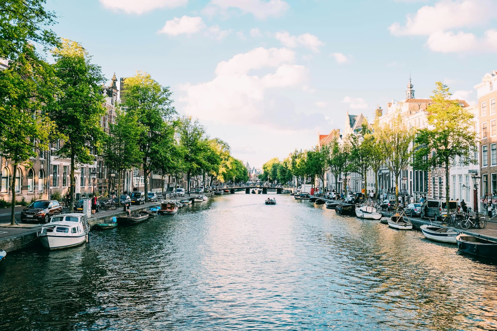 Amsterdam canal houses in restrained winter light.